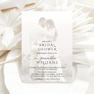 Modern minimalist simple photo Bridal Shower Invitation