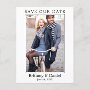 Modern Minimalist Simple Photo Save Our Date Postcard