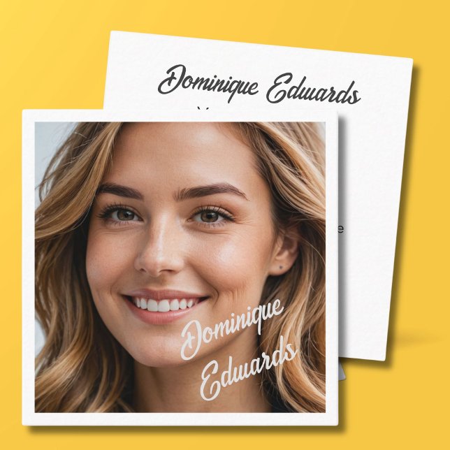 Modern Minimalist Simple Photo Social Media Square Business Card (Creator Uploaded)