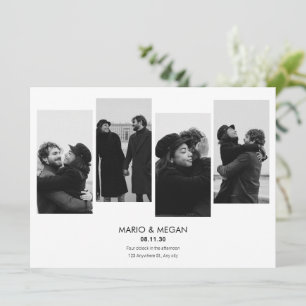 Modern minimalist simple photo wedding invitation