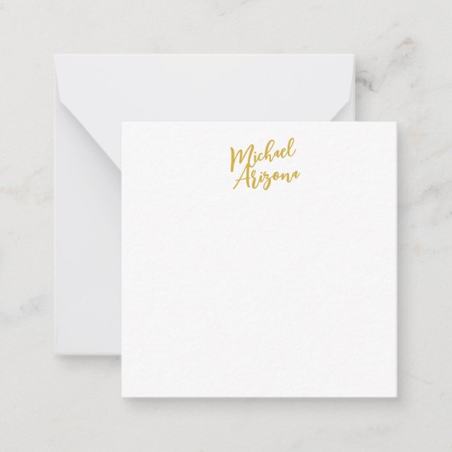 Modern Minimalist Simple Plain Handwriting Name Card (Front)