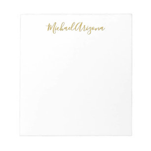 Modern Minimalist Simple Plain Handwriting Name Notepad