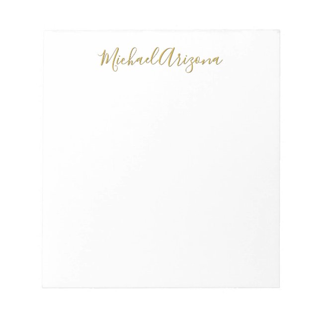 Modern Minimalist Simple Plain Handwriting Name Notepad (Front)