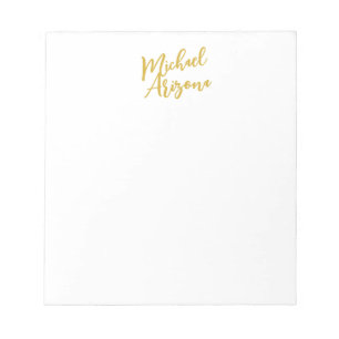 Modern Minimalist Simple Plain Handwriting Name Notepad