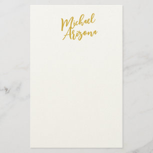 Modern Minimalist Simple Plain Handwriting Name Stationery
