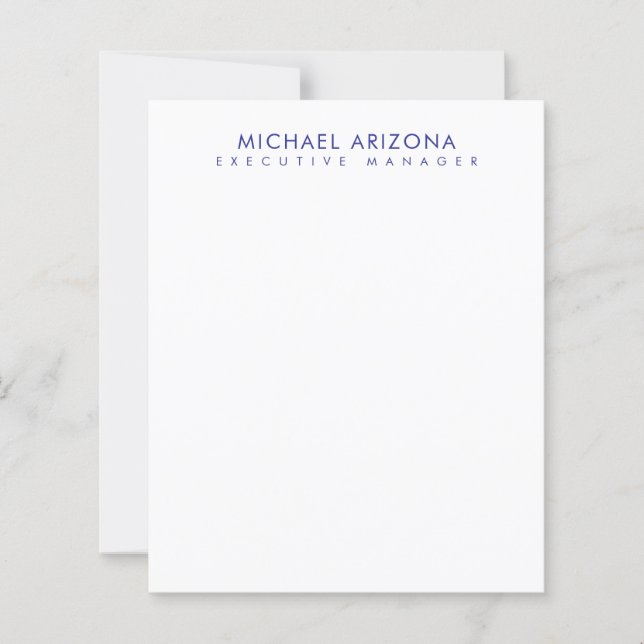 Modern Minimalist Simple Plain Name Paper Sheet (Front)