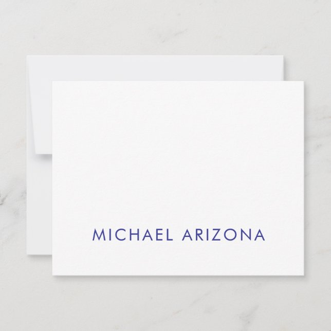 Modern Minimalist Simple Plain Own Name Card (Front)