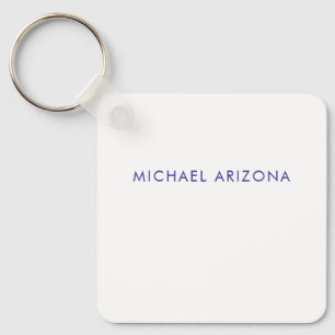 Modern Minimalist Simple Plain Own Name Key Ring
