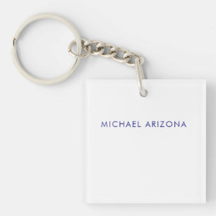 Modern Minimalist Simple Plain Own Name Key Ring