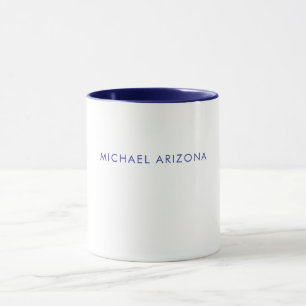Modern Minimalist Simple Plain Own Name Mug