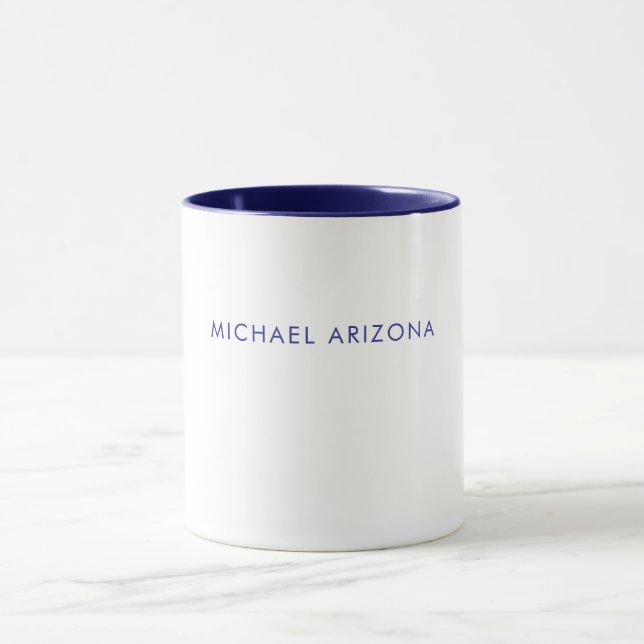 Modern Minimalist Simple Plain Own Name Mug (Center)