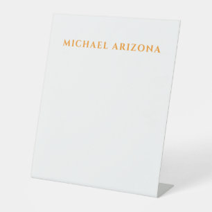 Modern Minimalist Simple Plain Own Name Pedestal Sign
