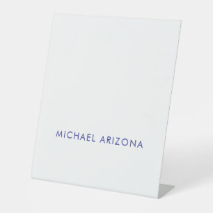 Modern Minimalist Simple Plain Own Name Pedestal Sign
