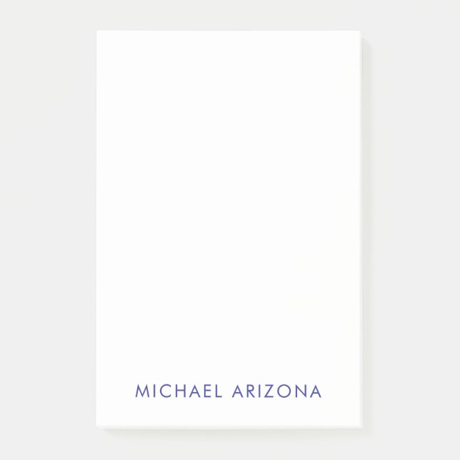 Modern Minimalist Simple Plain Own Name Post-it Notes (Front)