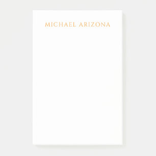 Modern Minimalist Simple Plain Own Name Post-it Notes
