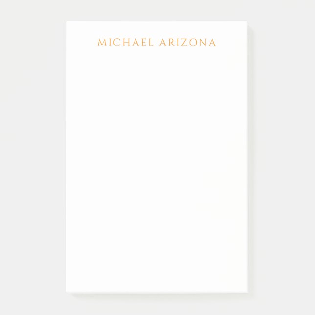 Modern Minimalist Simple Plain Own Name Post-it Notes (Front)