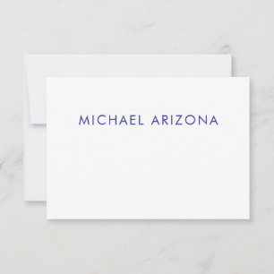 Modern Minimalist Simple Plain Own Name RSVP Card