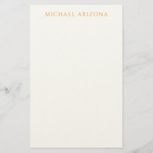 Modern Minimalist Simple Plain Own Name Stationery