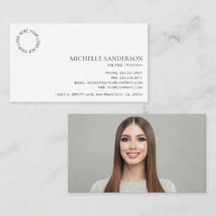 Modern Minimalist Simple Professional Logo Photo Business Card