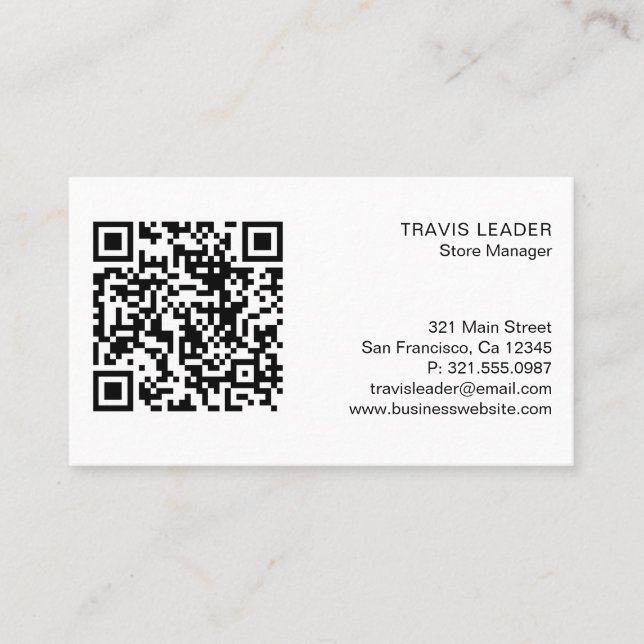 Modern Minimalist Simple Professional Logo QR Code Business Card (Front)