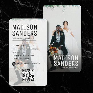 Modern Minimalist  Simple Professional Photo Business Card