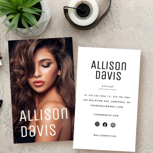 Modern Minimalist Simple Professional Photo   Business Card (Creator Uploaded)