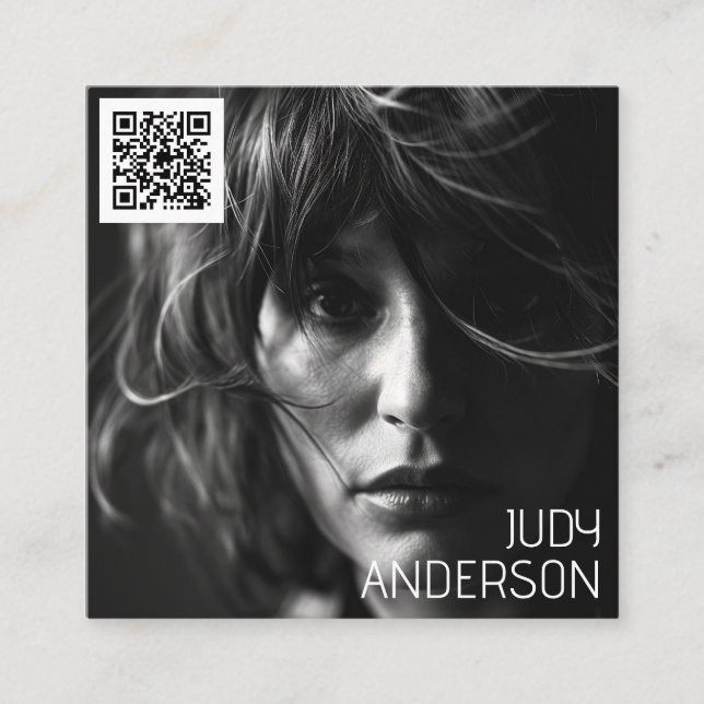 Modern Minimalist Simple Professional Photo Square Business Card (Front)