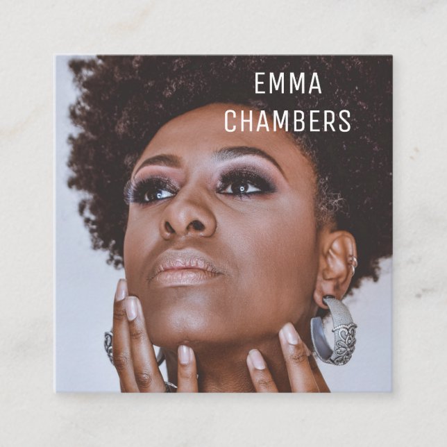 Modern Minimalist Simple Professional Photo Square Business Card (Front)