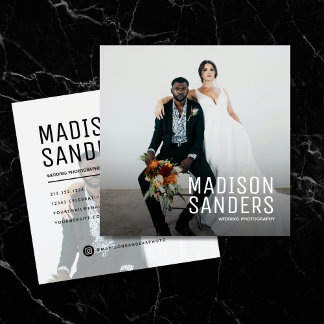 Modern Minimalist  Simple Professional Photo Square Business Card