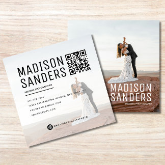 Modern Minimalist  Simple Professional Photo Square Business Card