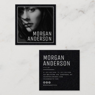 Modern Minimalist Simple Professional Photo Square Business Card