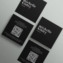Modern minimalist simple QR code personal black