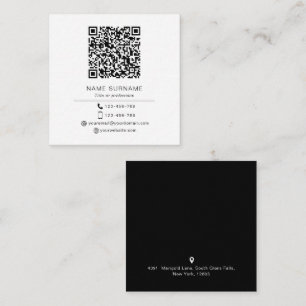 Modern Minimalist Simple QR code personal Square Business Card