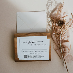 Modern Minimalist Simple QR Code RSVP Invitation