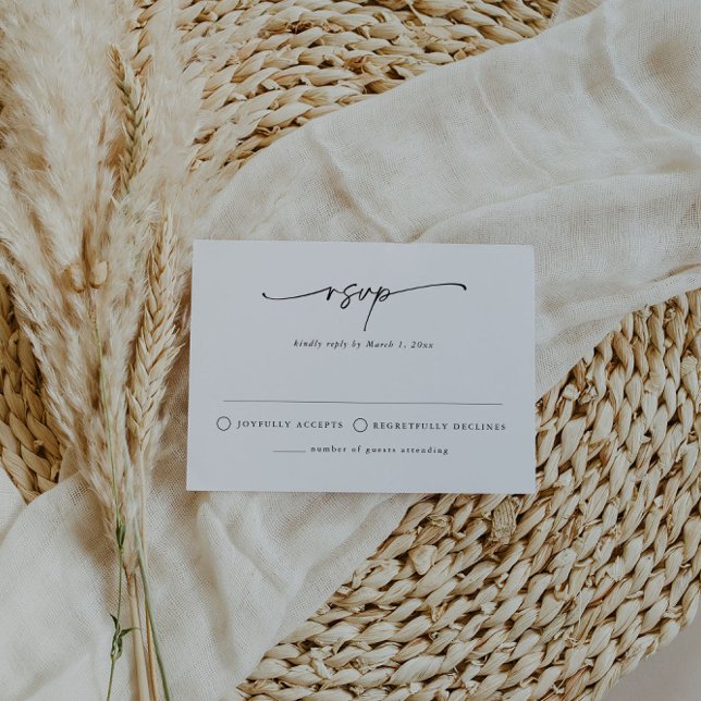 Modern Minimalist Simple RSVP Insert Card (Creator Uploaded)