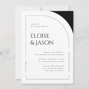 Modern Minimalist Simple Rustic Bold Arch Wedding Invitation