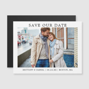 Modern Minimalist Simple Save Our Date Magnet