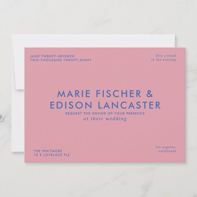 Modern Minimalist Simple Sleek Charming Wedding Invitation (Front)