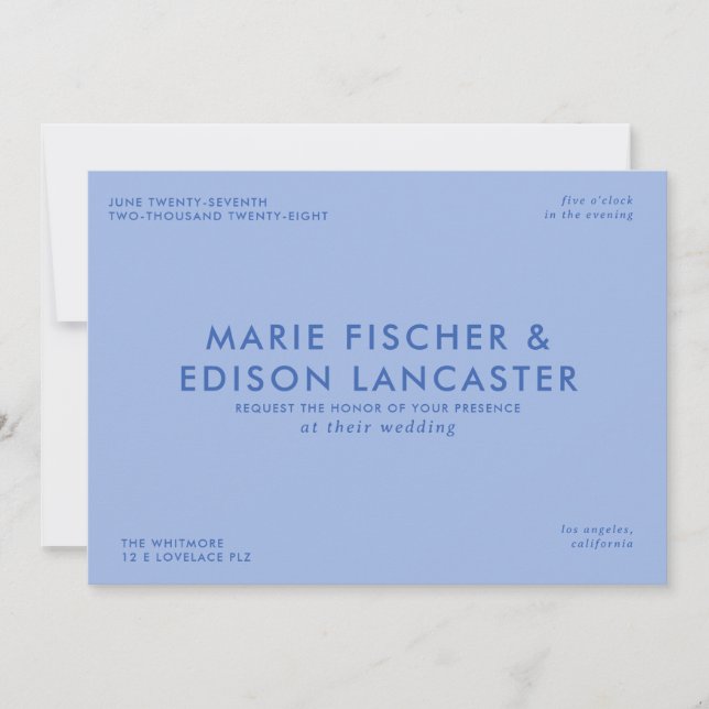 Modern Minimalist Simple Sleek Charming Wedding Invitation (Front)