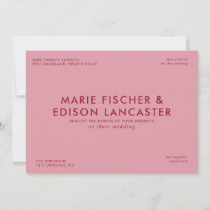 Modern Minimalist Simple Sleek Charming Wedding Invitation