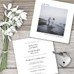 Modern Minimalist Simple Square Photo Wedding Invitation<br><div class="desc">This beautiful wedding invitation is modern, minimalist, and simple. It features a square design with your photo on the front surrounded by the caption "To Be Wed" and your names. The back has all of the standard wedding invitation wording along with an optional space for your website. Artistic, and unique...</div>