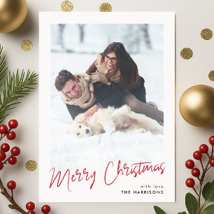 Modern Minimalist   Simple Stylish Christmas Photo Holiday Card