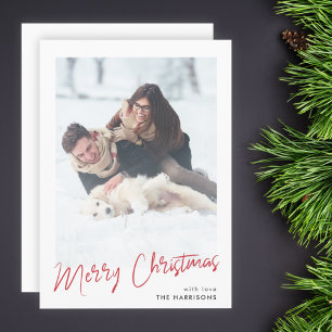 Modern Minimalist   Simple Stylish Christmas Photo Holiday Card