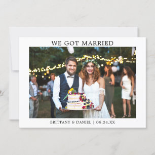 Modern Minimalist Simple We Got Married Card