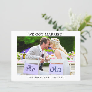 Modern Minimalist Simple We Got Married! Card
