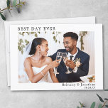 Modern Minimalist Simple Wedding Best Day Ever Thank You Card<br><div class="desc">Modern Minimalist Simple Best Day Ever Wedding Bride and Groom Photo Thank You Card</div>