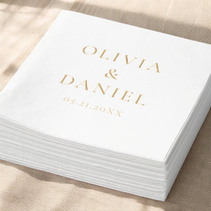 Modern Minimalist Simple Wedding  Foil Napkins