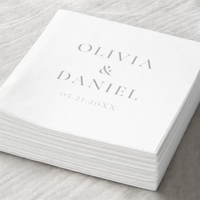 Modern Minimalist Simple Wedding  Foil Napkins (Creator Uploaded)