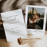 Modern Minimalist Simple Wedding Invitation<br><div class="desc">This is a modern minimalist, simple wedding invitation featuring a serif font and swooping calligraphy font. This elegant wedding invitation comes with an optional backside where you can display your own special photo. Edit all wording except for the "and(s)" on this invitation. All colours are also editable. ___________ For matching...</div>