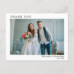 Modern Minimalist Simple Wedding Photo Postcard